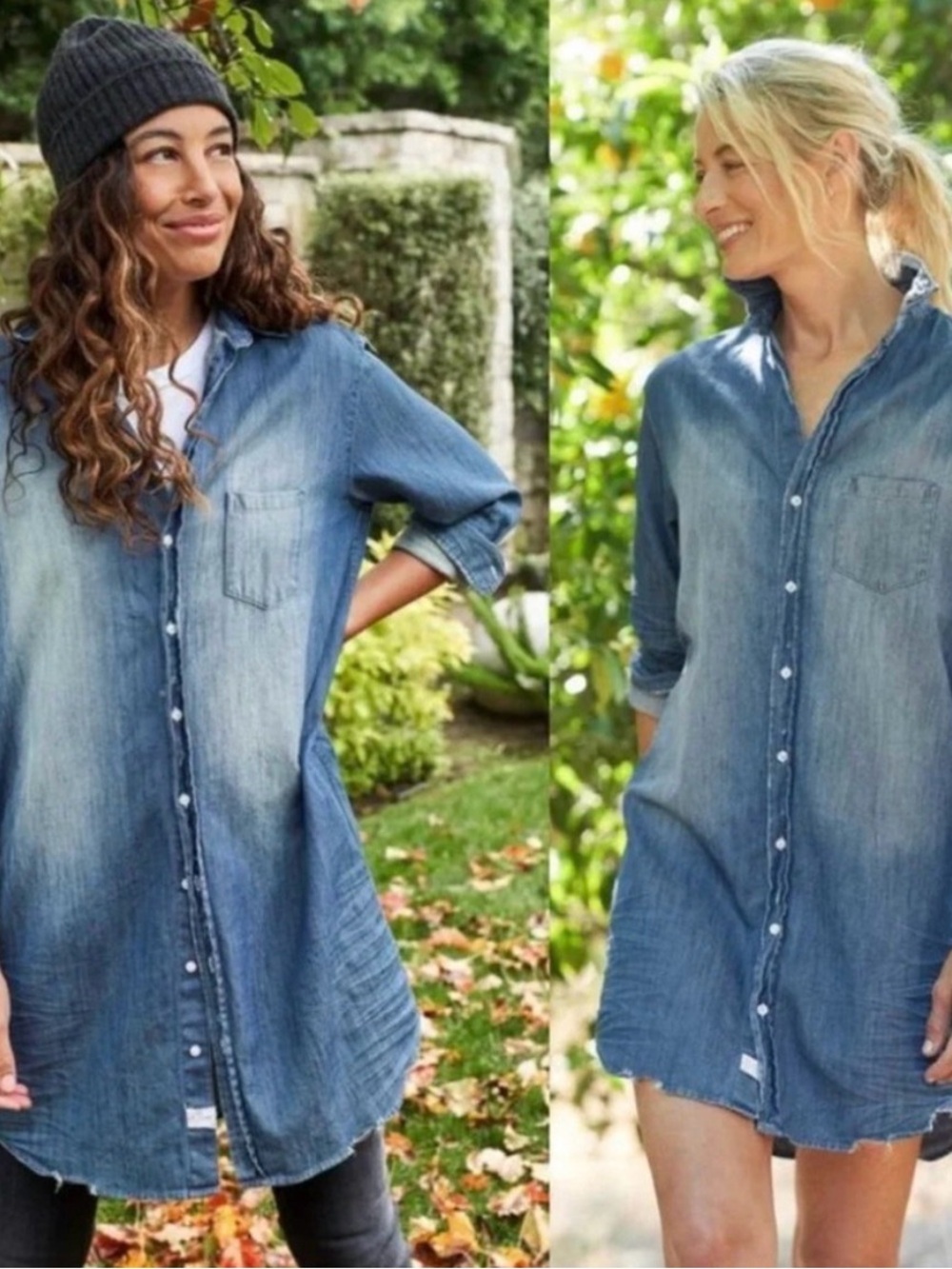 Frank & Eileen Washed Blue Denim Shirt Dress